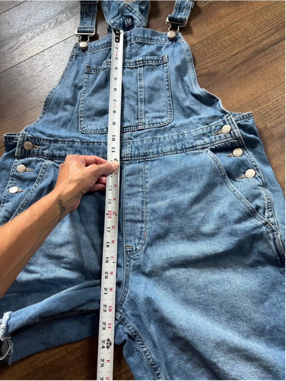 Gap denim shorts overalls size L - Picture 5 of 11